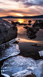 Preview wallpaper ice, landscape, sunset