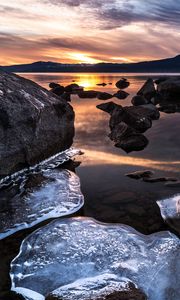 Preview wallpaper ice, landscape, sunset