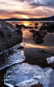 Preview wallpaper ice, landscape, sunset