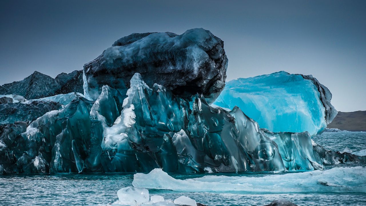 Wallpaper ice, relief, sea, iceland, nature