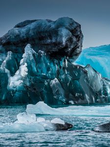 Preview wallpaper ice, relief, sea, iceland, nature