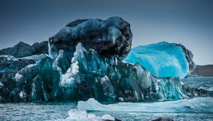 Preview wallpaper ice, relief, sea, iceland, nature