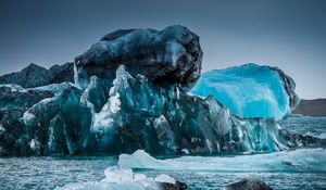 Preview wallpaper ice, relief, sea, iceland, nature