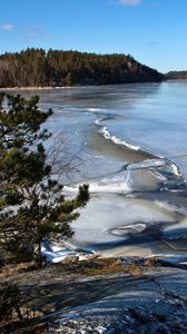 Preview wallpaper ice, river, sky