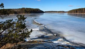 Preview wallpaper ice, river, sky