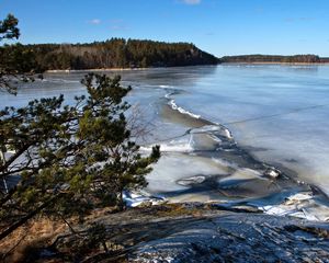 Preview wallpaper ice, river, sky