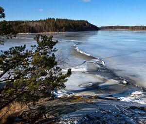 Preview wallpaper ice, river, sky