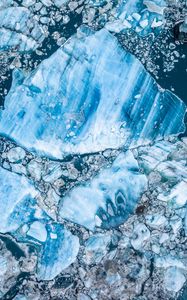 Preview wallpaper ice, sea, fragments, aerial view, nature, blue