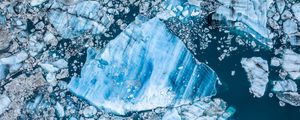 Preview wallpaper ice, sea, fragments, aerial view, nature, blue