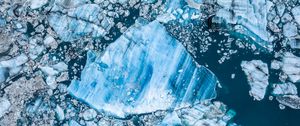 Preview wallpaper ice, sea, fragments, aerial view, nature, blue