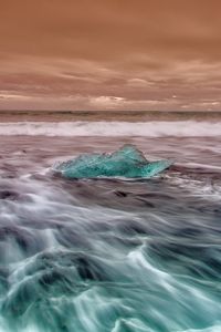 Preview wallpaper ice, sea, waves, horizon
