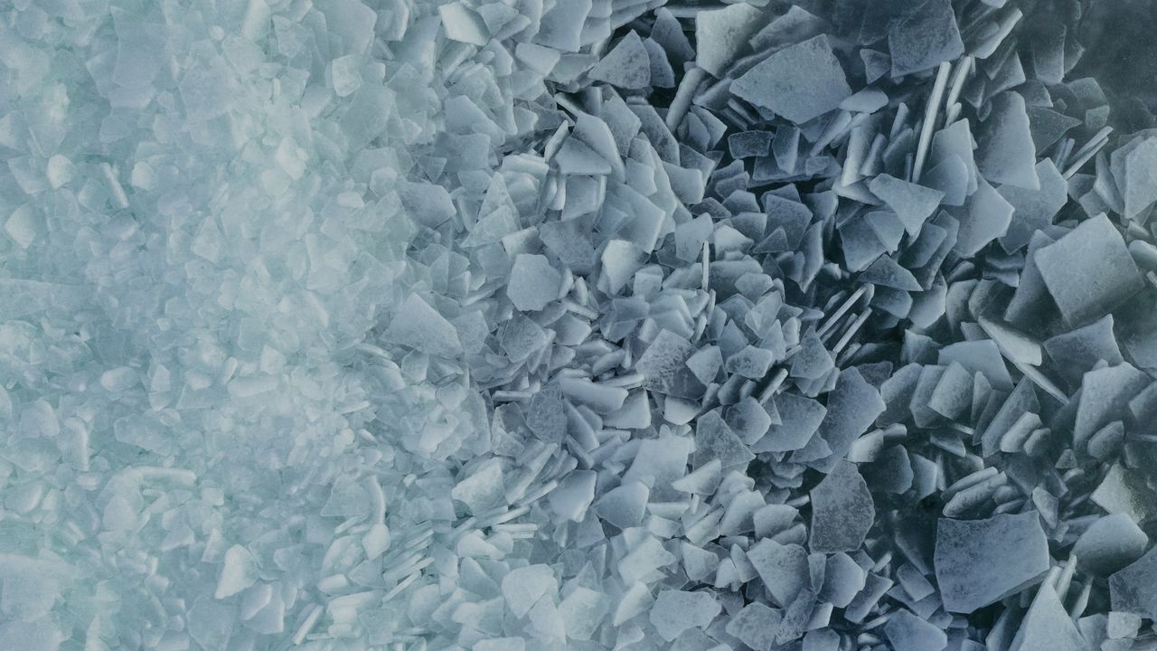 Wallpaper ice, shards, water, aerial view