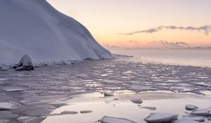 Preview wallpaper ice, snow, lake, shore, winter, nature