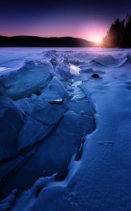 Preview wallpaper ice, snow, sunset, horizon