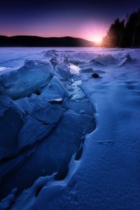 Preview wallpaper ice, snow, sunset, horizon