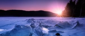 Preview wallpaper ice, snow, sunset, horizon