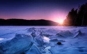 Preview wallpaper ice, snow, sunset, horizon