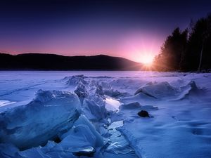 Preview wallpaper ice, snow, sunset, horizon