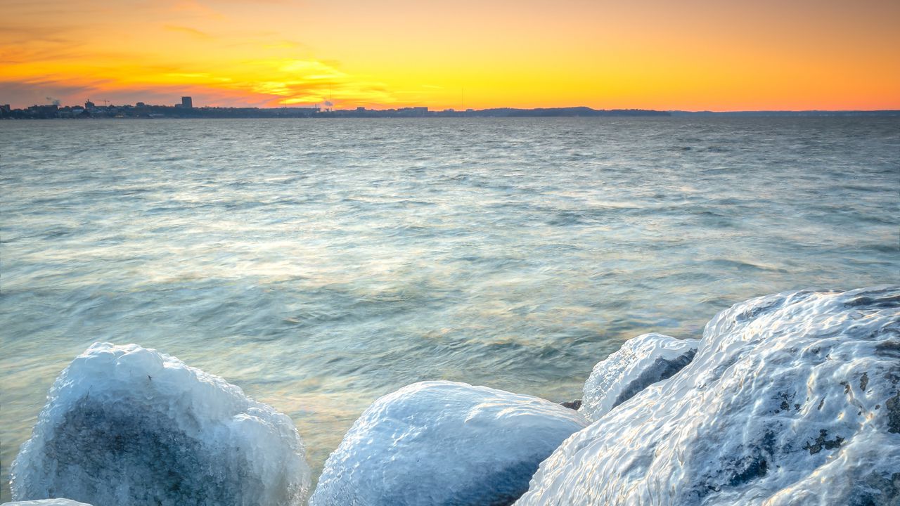 Wallpaper ice, stones, frozen, coast, winter hd, picture, image