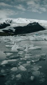 Preview wallpaper ice, water, snow, rocks, winter