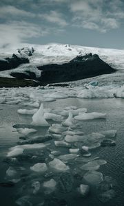 Preview wallpaper ice, water, snow, rocks, winter