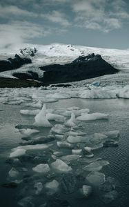 Preview wallpaper ice, water, snow, rocks, winter