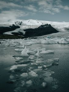 Preview wallpaper ice, water, snow, rocks, winter