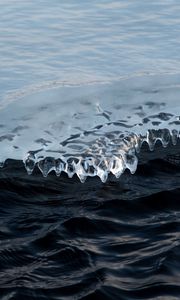 Preview wallpaper ice, water, waves, floe, ripples