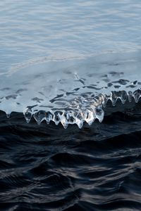 Preview wallpaper ice, water, waves, floe, ripples