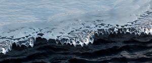 Preview wallpaper ice, water, waves, floe, ripples