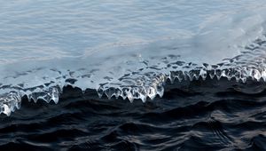 Preview wallpaper ice, water, waves, floe, ripples