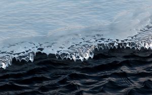 Preview wallpaper ice, water, waves, floe, ripples