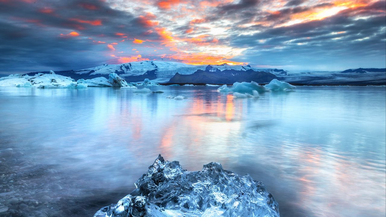 Wallpaper iceberg, floe, ice, lake