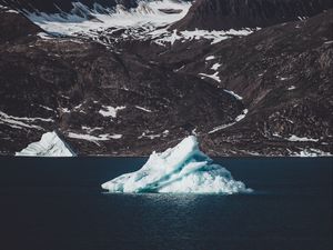 Preview wallpaper iceberg, floe, lake, mountain, sea, coast