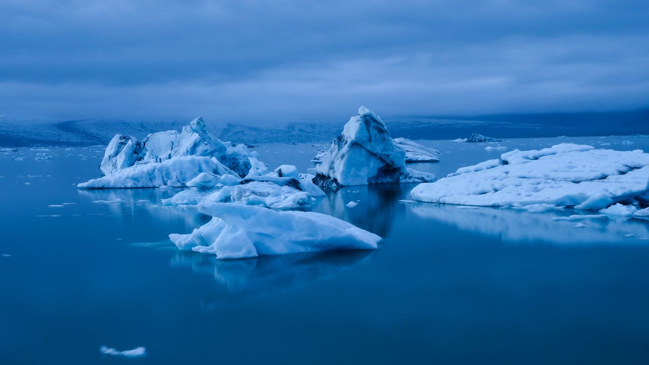 Wallpaper iceberg, ice floe, ice, water, snow