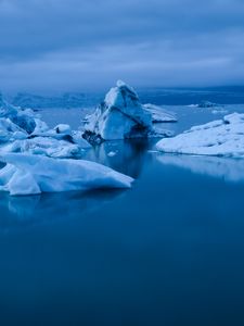 Preview wallpaper iceberg, ice floe, ice, water, snow