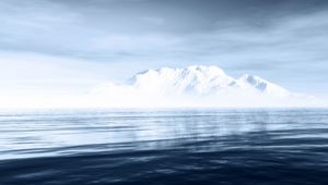 Preview wallpaper iceberg, mountains, sea, sky