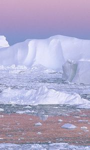 Preview wallpaper iceberg, pink, white, cold, greenland