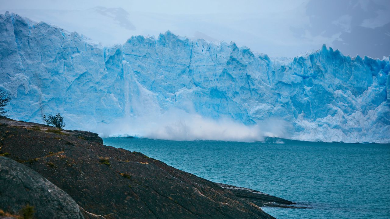 Wallpaper iceberg, rocks, sea, shore