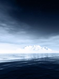 Preview wallpaper iceberg, sea, mountain, horizon