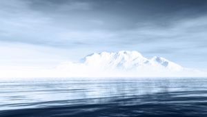 Preview wallpaper iceberg, sea, mountain, horizon
