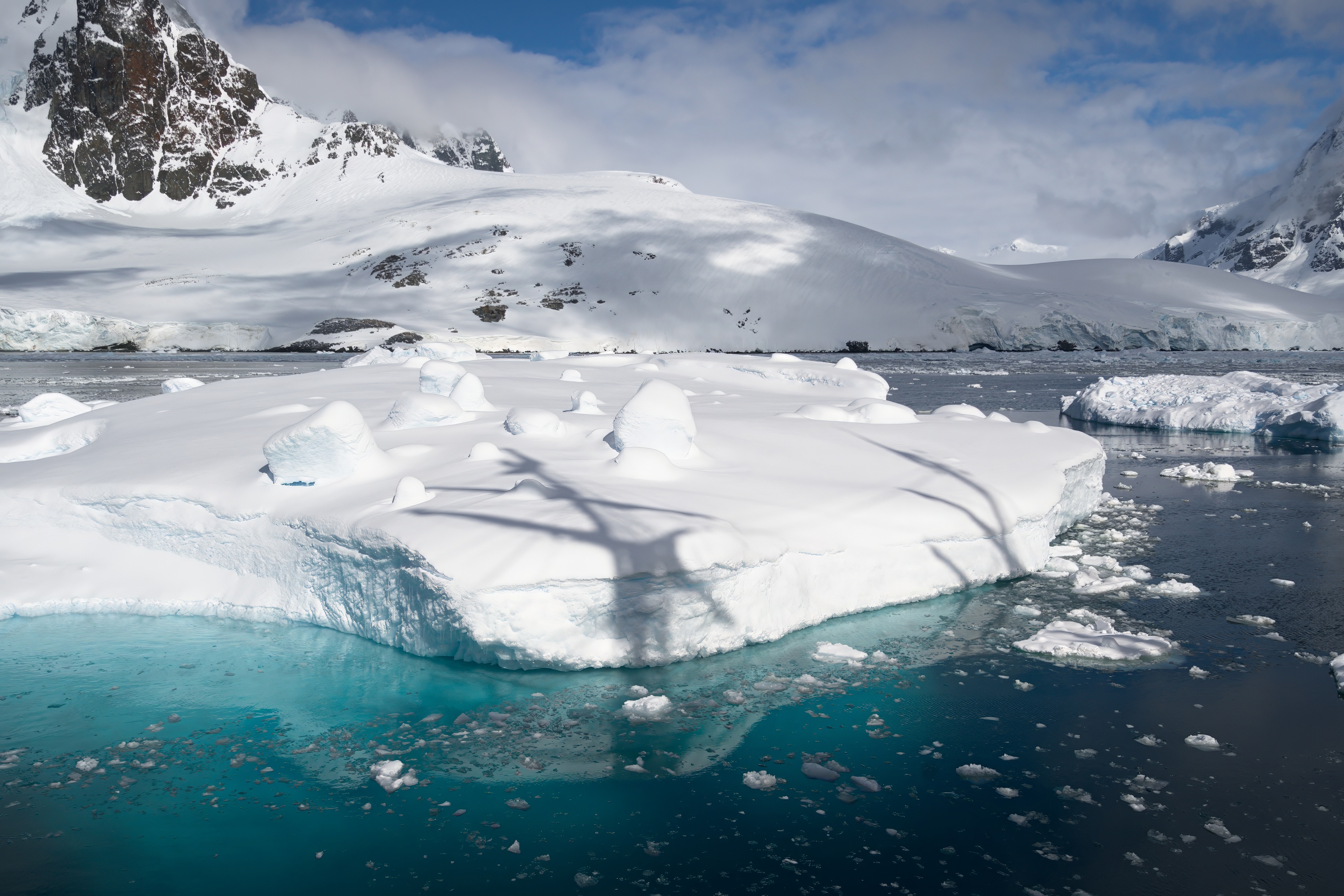 Download wallpaper 4209x2806 iceberg, water, ice, snow hd background