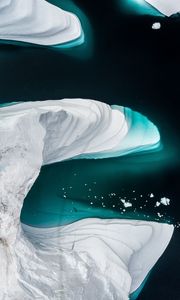 Preview wallpaper icebergs, glacier, aerial view, ice, water