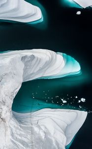 Preview wallpaper icebergs, glacier, aerial view, ice, water