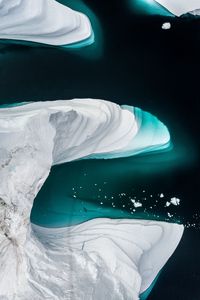 Preview wallpaper icebergs, glacier, aerial view, ice, water