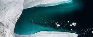 Preview wallpaper icebergs, glacier, aerial view, ice, water