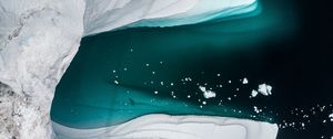 Preview wallpaper icebergs, glacier, aerial view, ice, water