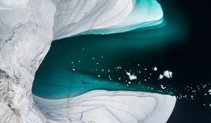 Preview wallpaper icebergs, glacier, aerial view, ice, water