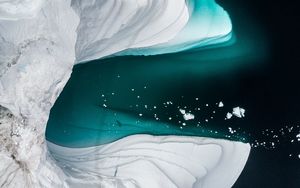 Preview wallpaper icebergs, glacier, aerial view, ice, water