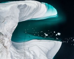 Preview wallpaper icebergs, glacier, aerial view, ice, water